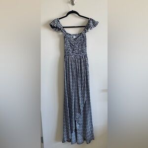 Tiare Hawaii, Paradise Maxi Dress. One size, worn once. Lightweight navy/white